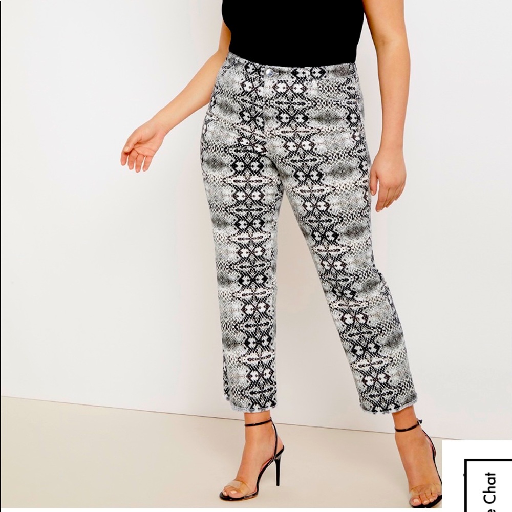 Eloquii snake print denim pant